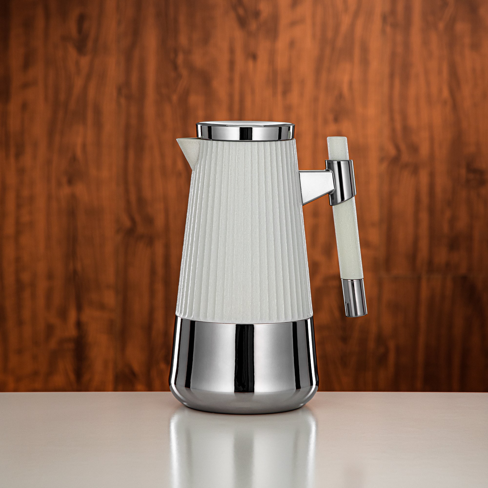 Almarjan Vacuum Flask Set 1L + 1L Pearl White & Silver