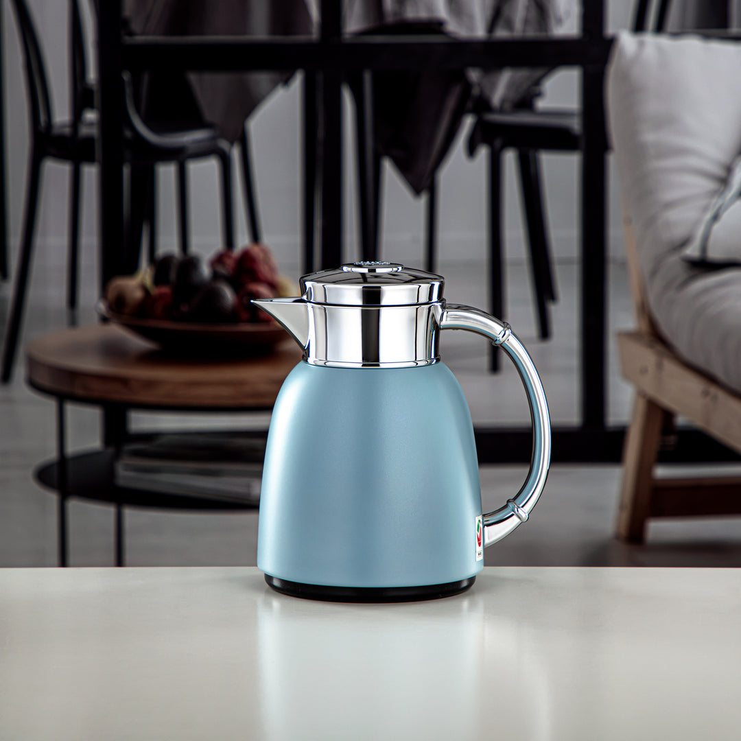 Almarjan Vacuum Flask 0.35L (QVC-0350Q406YZC) - Push Button, Light Blue | Modern Serveware