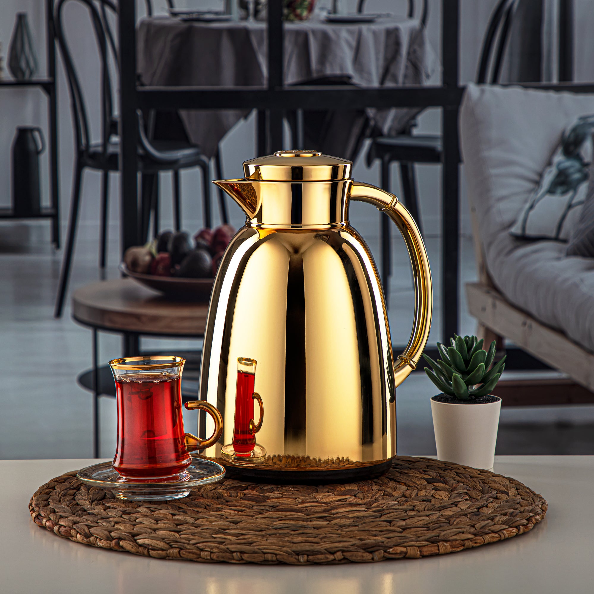 Almarjan 1 Liter Vacuum Flask Gold - QVC-1000C95