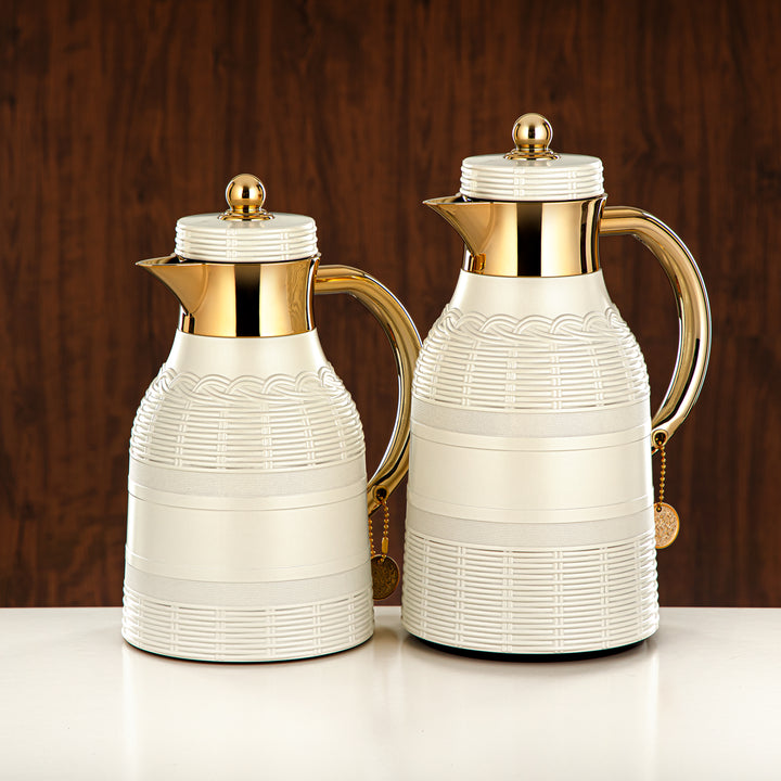 Almarjan 2 Pieces Vacuum Flask Set Ivory & Gold - RYP-0700/1000 Q330YZC95