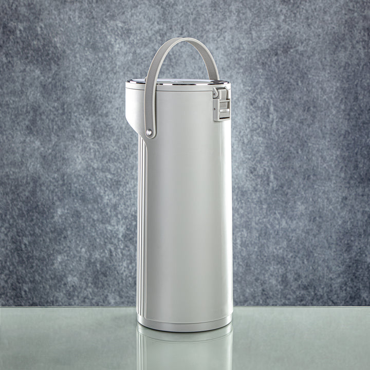 Almarjan 2.2 Liter Pump Vacuum Flask Light Grey & Silver - SM-2417A-220 LG/C