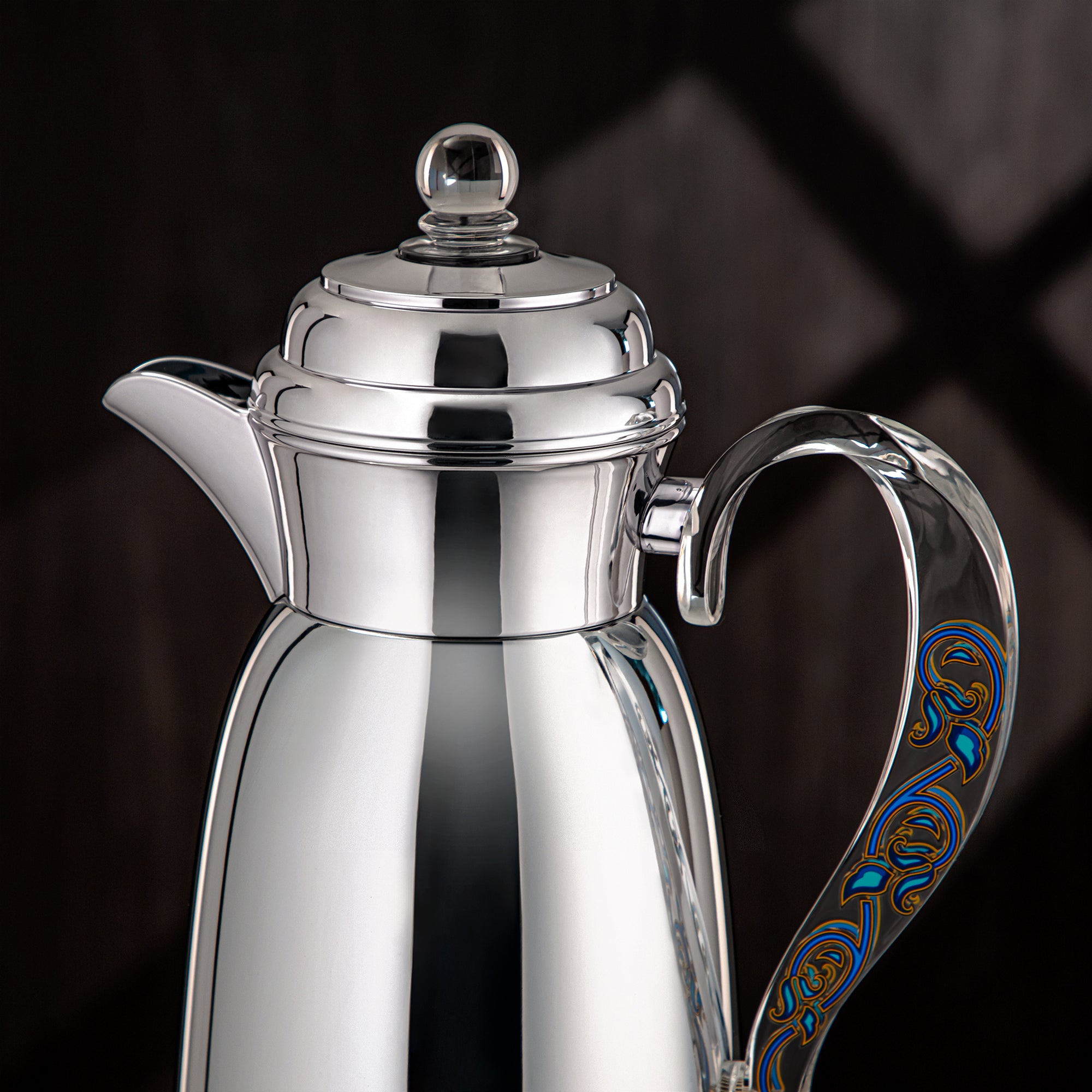 ألمرجان طقم ترامس - 0.7 لتر و 1 لتر، تشطيب فضي، معدن (SM-2A29-070/100 C/BLU) - كلاسيكي، شاي وقهوة