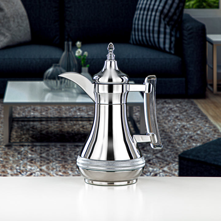 Almarjan 0.6 Liter Stainless Steel Vacuum Dallah Silver - SND-060CR-CLR