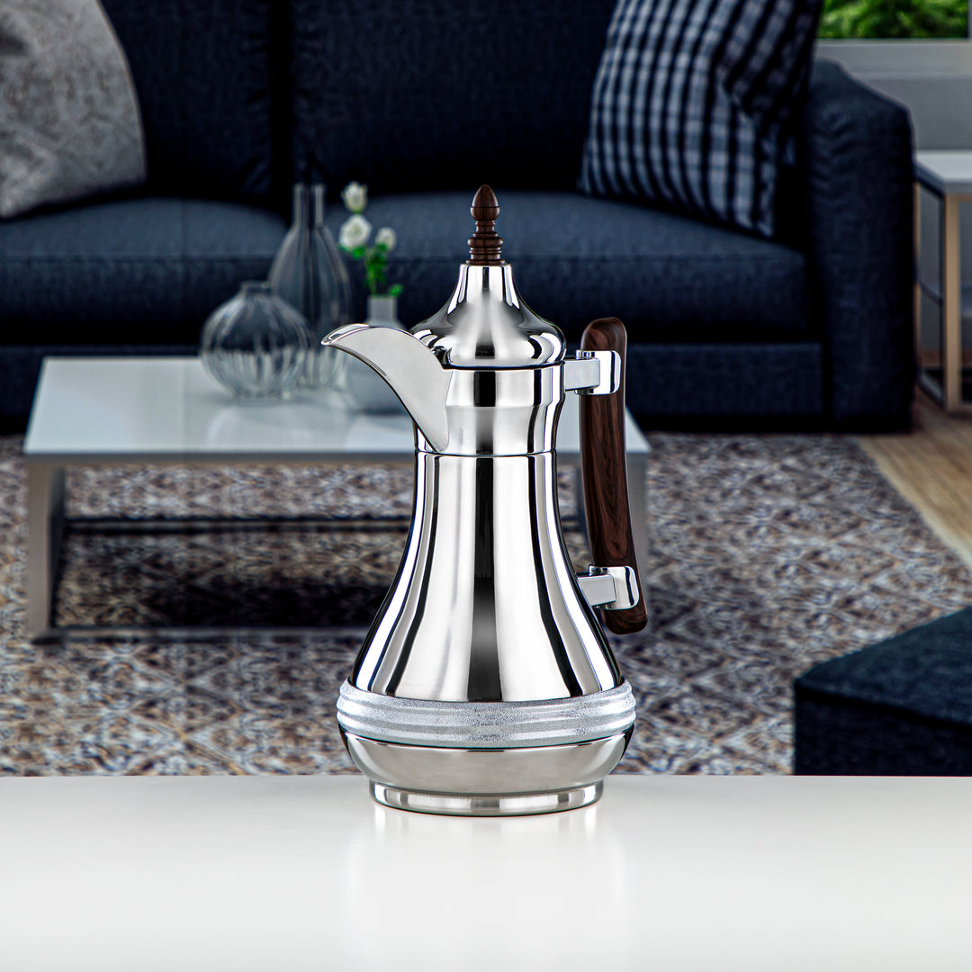 Almarjan 0.6 Liter Stainless Steel Vacuum Dallah Silver - SND-060CR-MDW