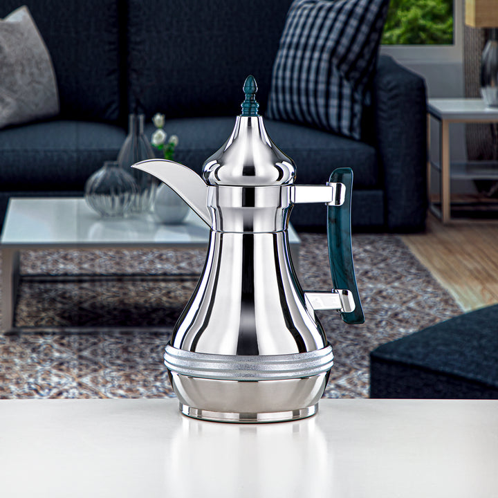 Almarjan 1 Liter Stainless Steel Vacuum Dallah Silver - SND-100CR-GBLM