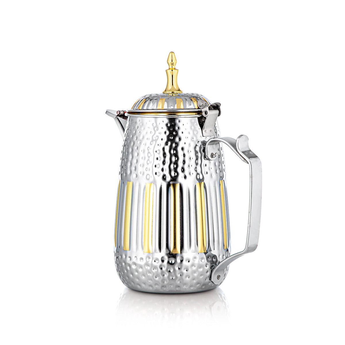 Almarjan 1.3 Liter Marabaa Collection Stainless Steel Milk Jug Silver & Gold - STS0010962