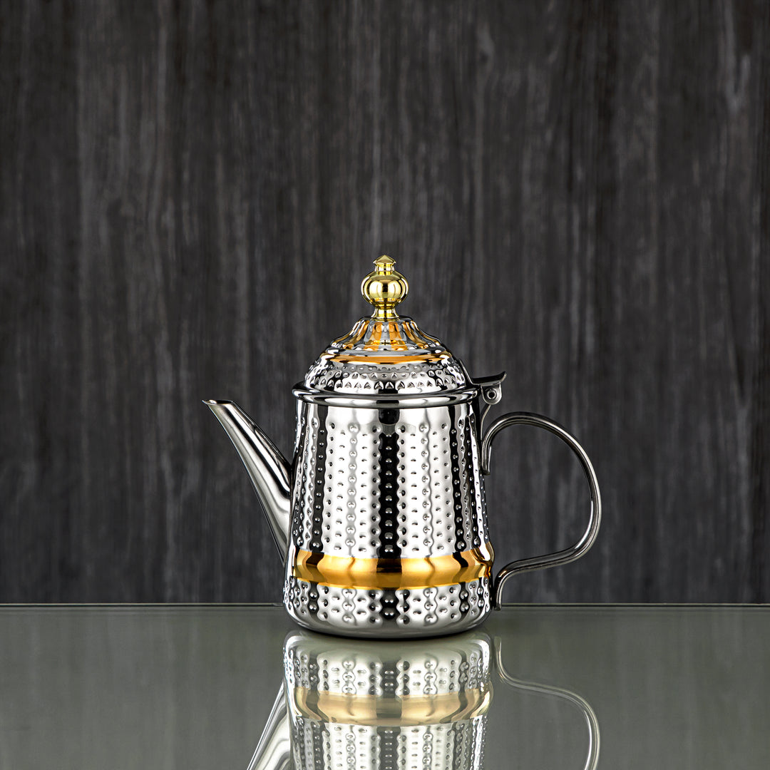 Almarjan 18 Ounce Barari Collection Stainless Steel Teapot Silver & Gold - STS0013055