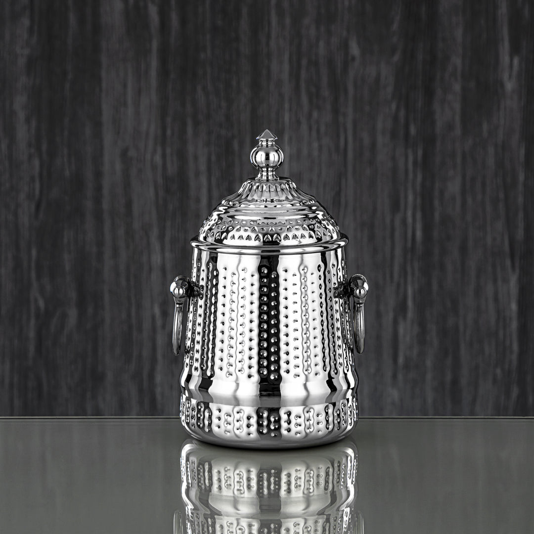 Almarjan 35 Ounce Barari Collection Stainless Steel Canister Silver - STS0013060