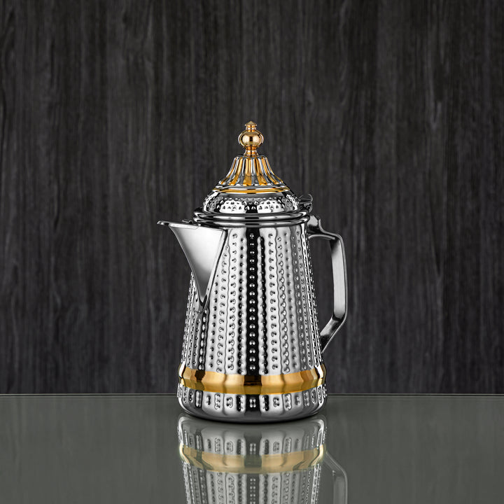 Almarjan 1 Liter Barari Collection Stainless Steel Milk Jug Silver & Gold - STS0013074