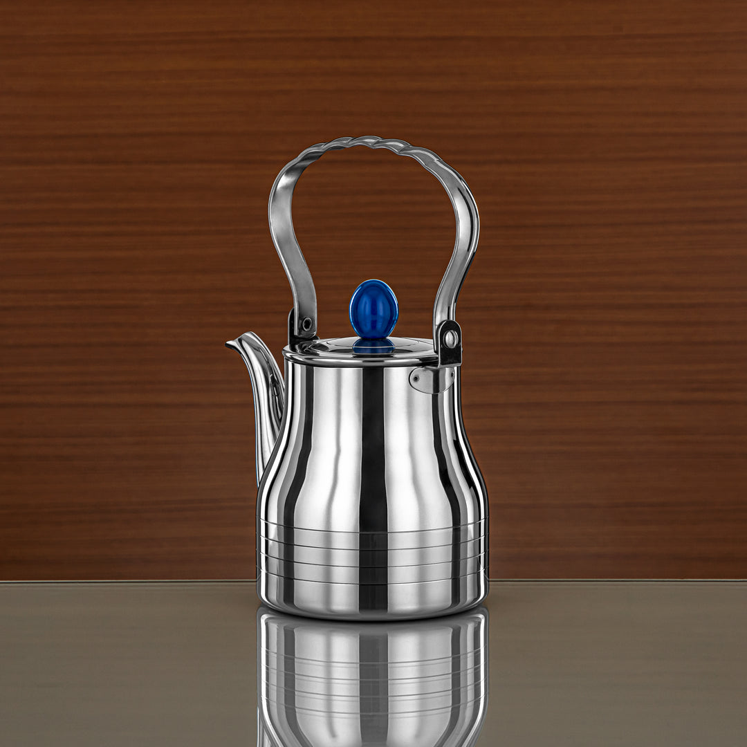 Almarjan 0.9 Liter Elegance Collection Stainless Steel Tea Kettle Silver & Blue - STS0013136