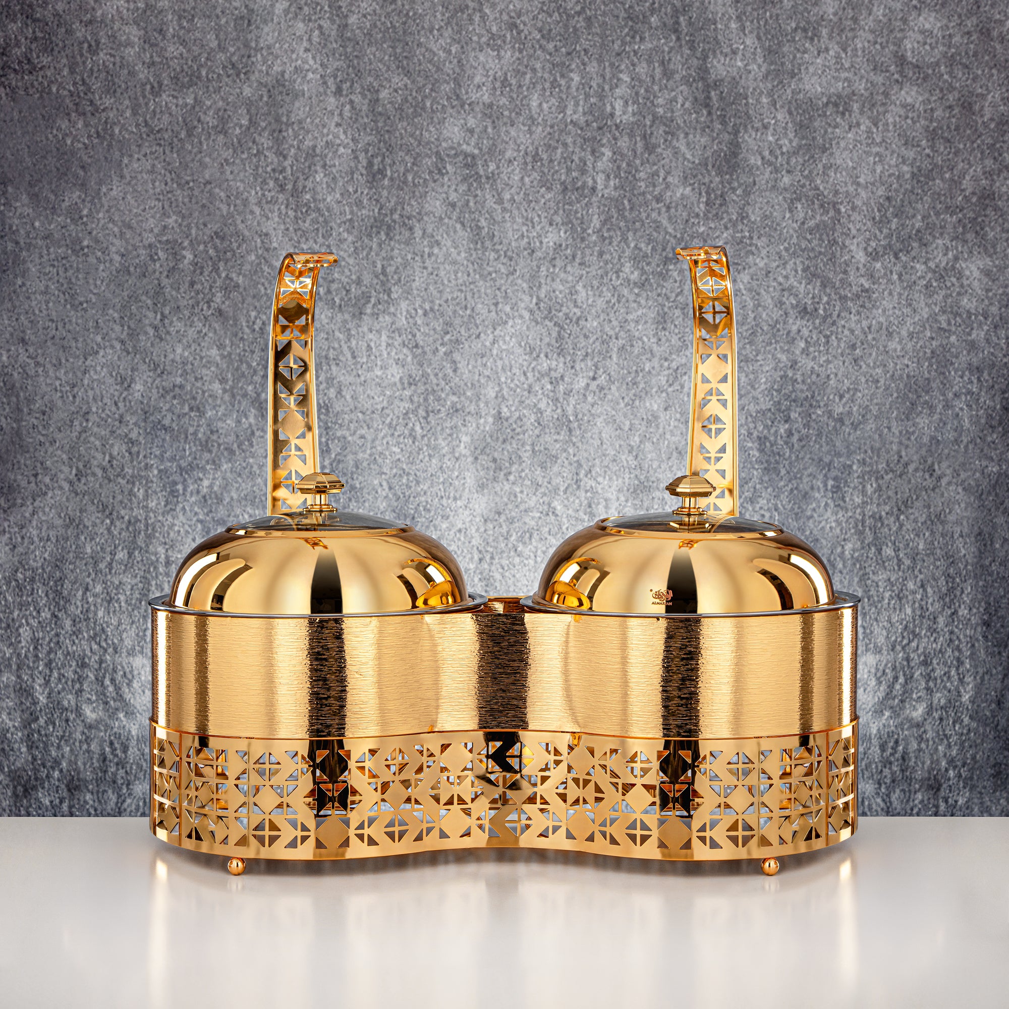 Almarjan 3000 ML + 3000 ML Double Chafing Dish Gold - STS0013347