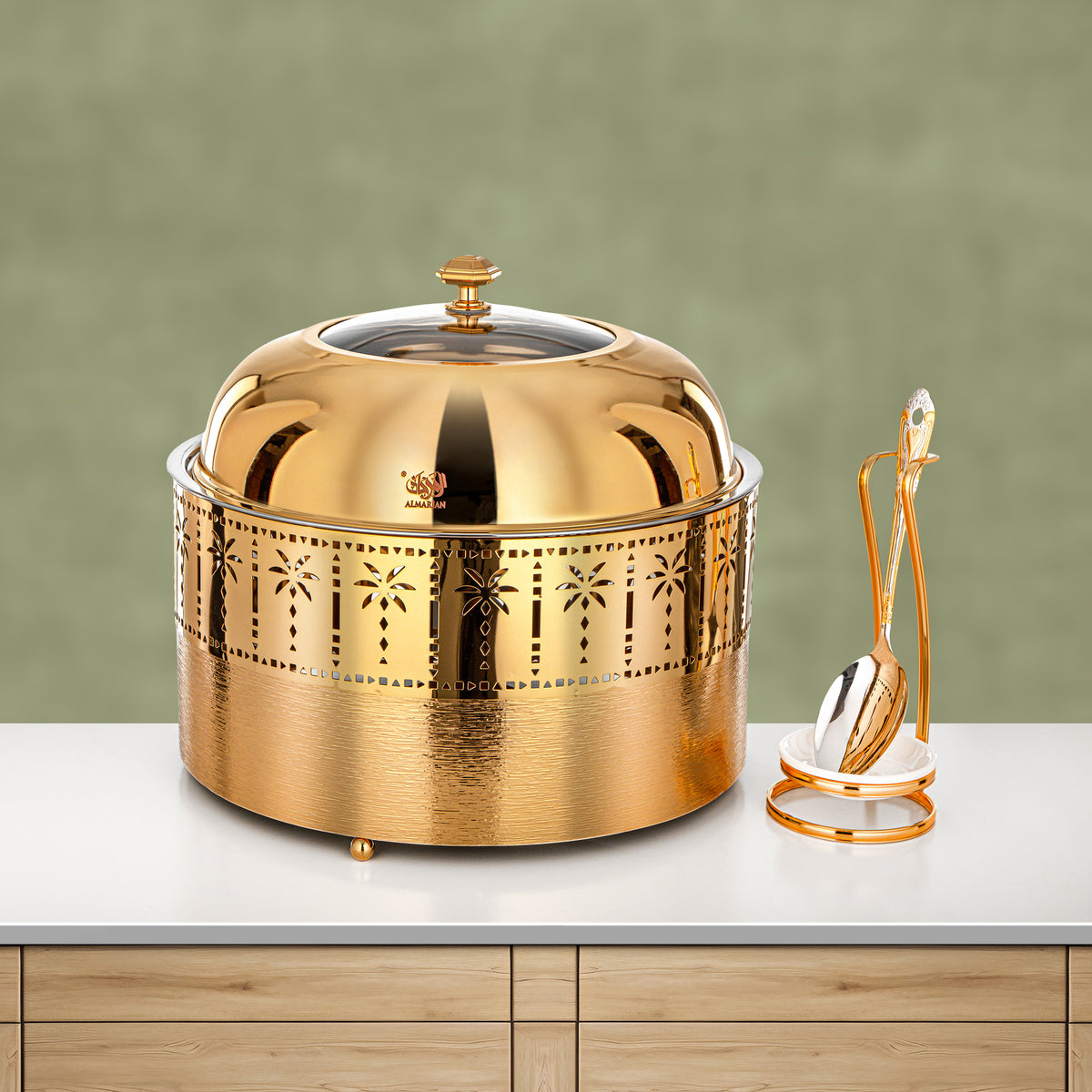 Almarjan 6.5L Chafing Dish, Brushed Gold