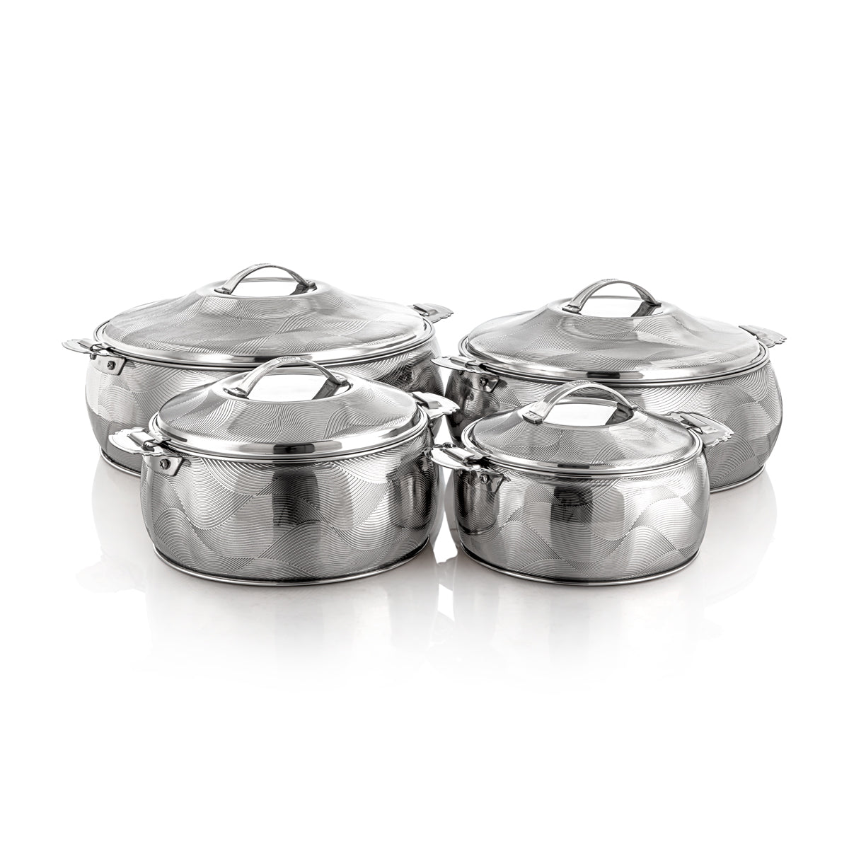 Almarjan 4 Pieces Noor Collection Stainless Steel Hot Pot - H23E5