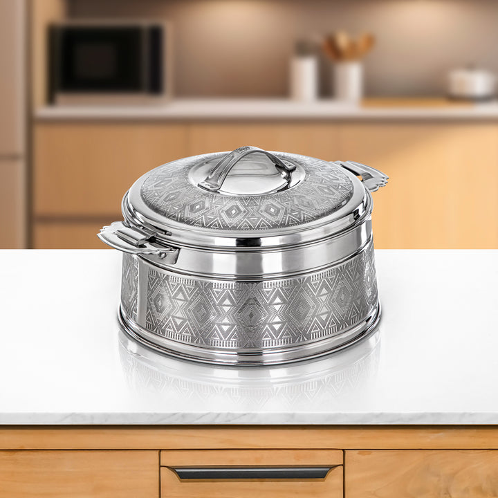 Almarjan 4 Pieces Rodha Stainless Steel Hot Pot Set Silver - H24E10