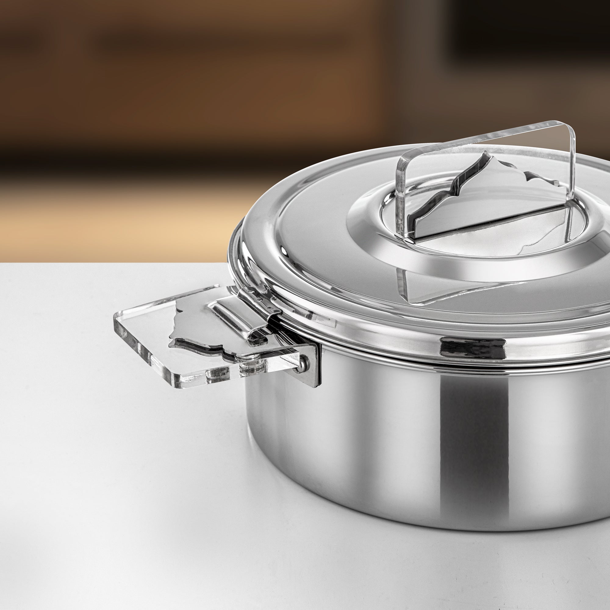 Almarjan Hot Pot Stainless Steel, 25CM (2500ML), Silver (H25P5) - Diana Collection