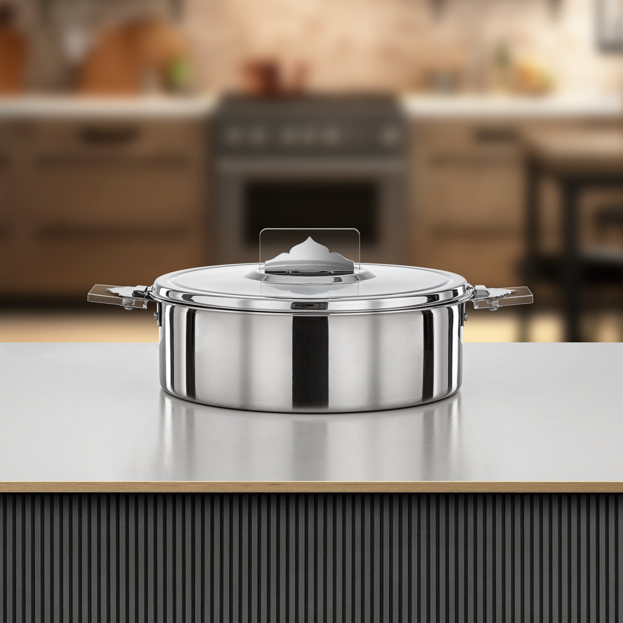 Almarjan Hot Pot Set Stainless Steel 25cm + 30cm + 35cm (H25P5) – Diana Collection | Elegant Serving for Ramadan & Gatherings