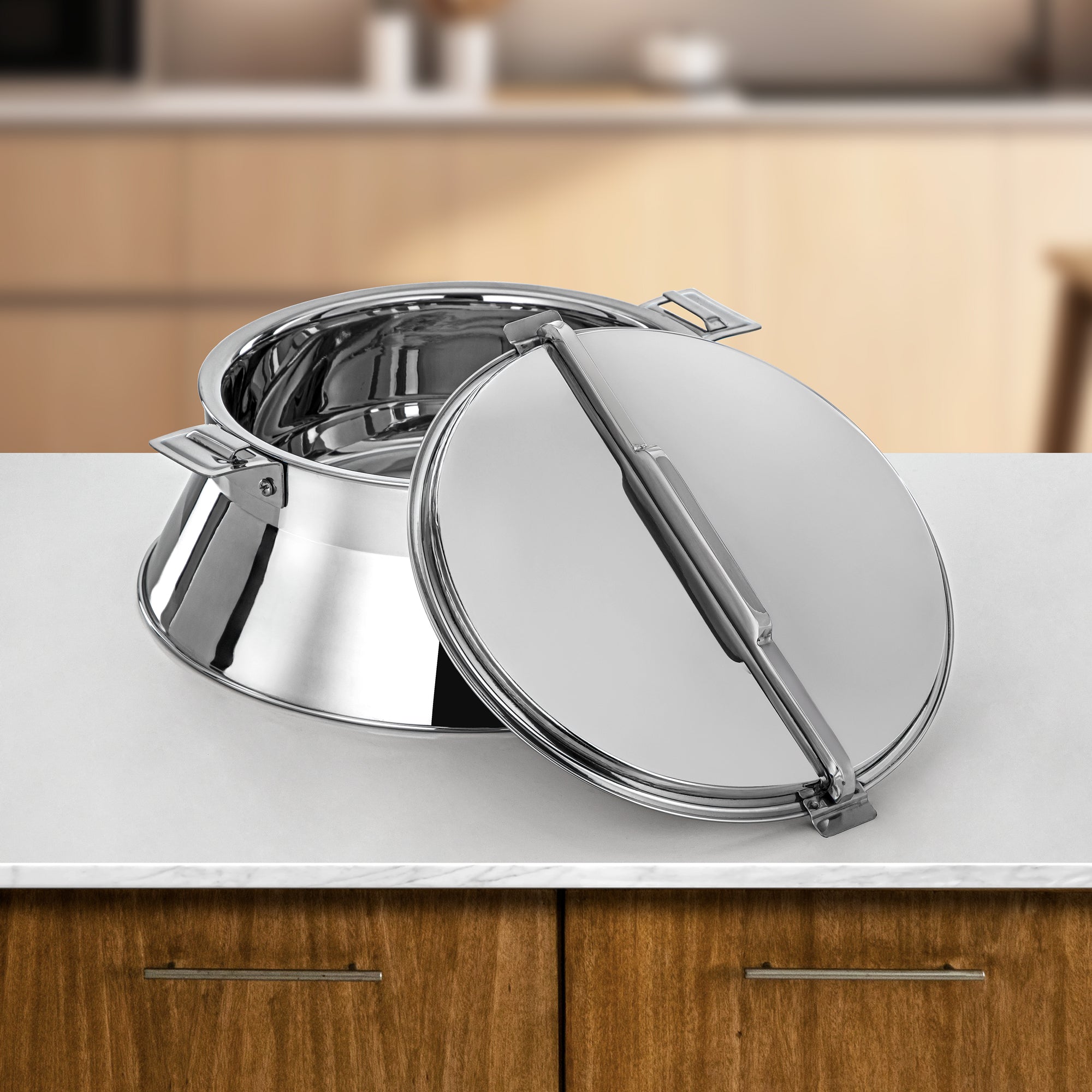 Almarjan Hot Pot Set Stainless Steel 3000ml + 4000ml + 6000ml (H25P8) – Dalal Collection | Modern Design for Ramadan & Gatherings
