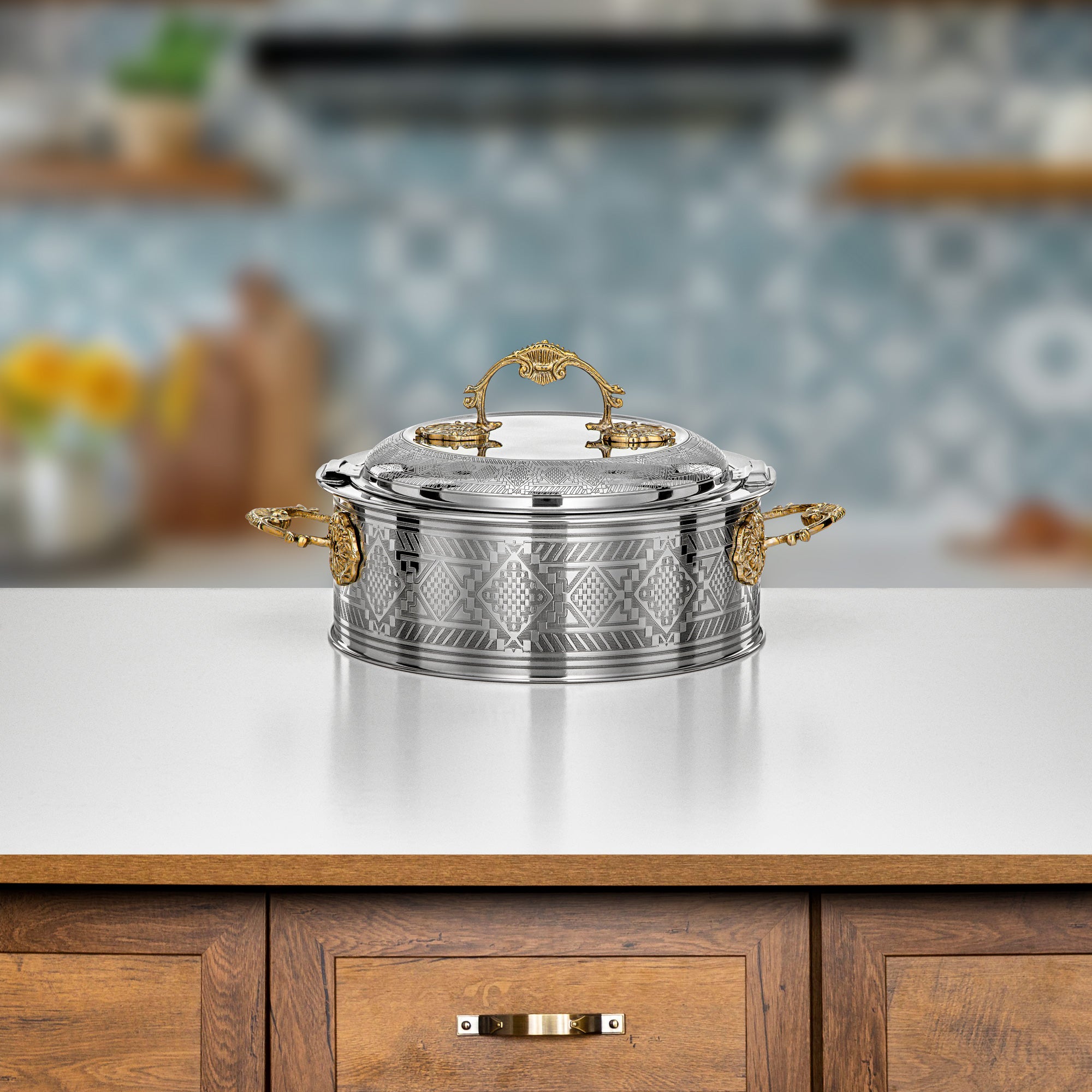 Almarjan Hot Pot 25cm Silver & Gold – Areej Collection