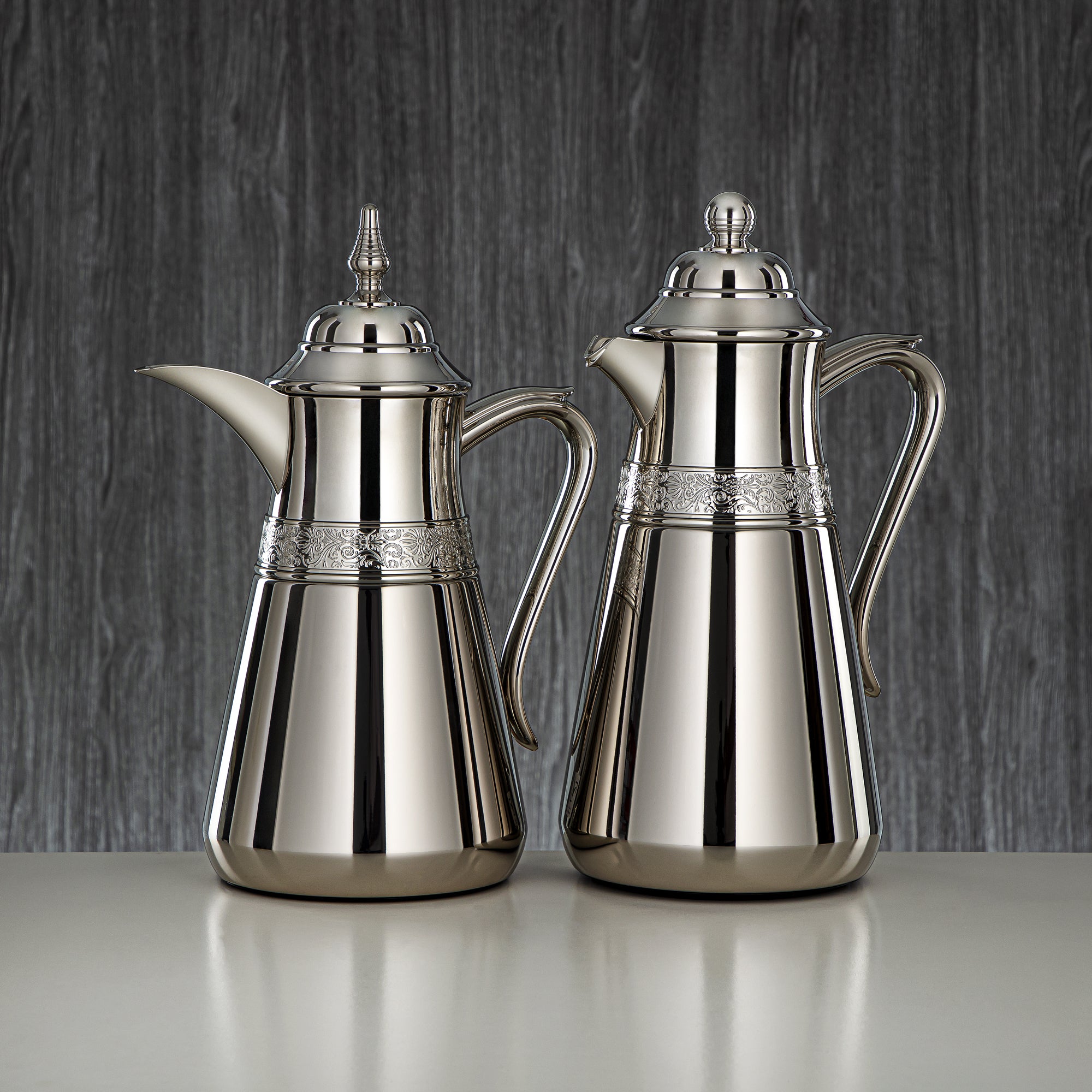 Almarjan Vacuum Flask Set, 0.7L + 1L, Silver (UMC-A0700/B1000 E2) - Classic & Elegant