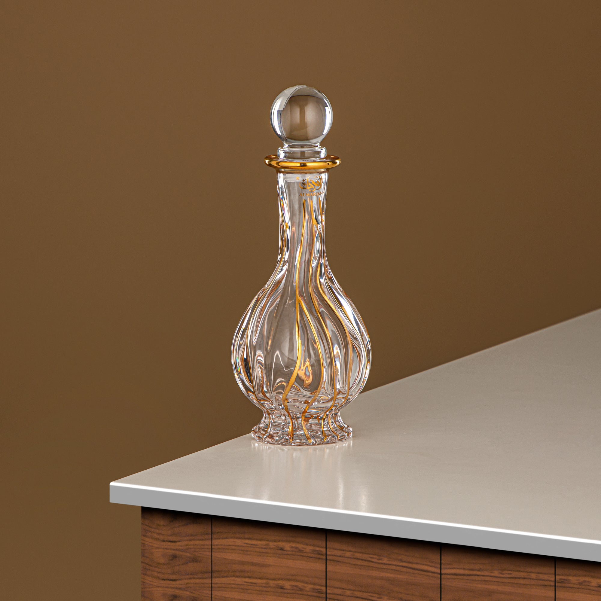 زجاجة عطر المرجان 200 مل (VR-D23-4-Golden) - زجاج بمقبض بجعة | مجموعة البجعة