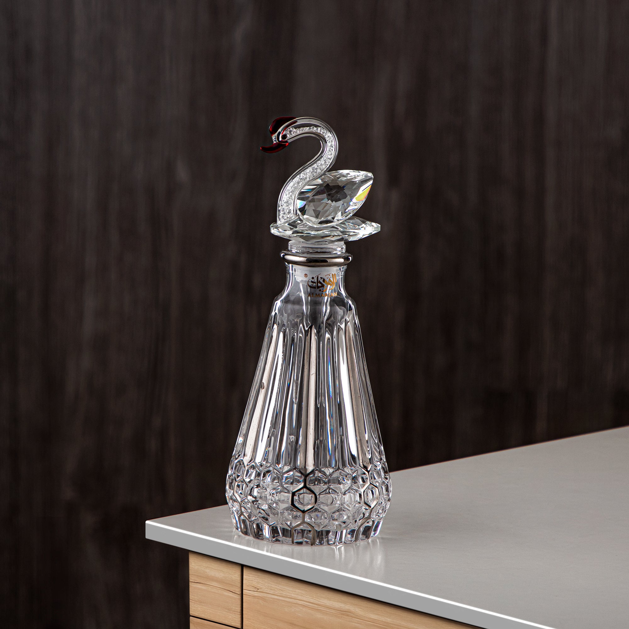 زجاجة عطر المرجان 200 مل (VR-D31-5-Silver) - زجاج بمقبض بجعة | مجموعة البجعة