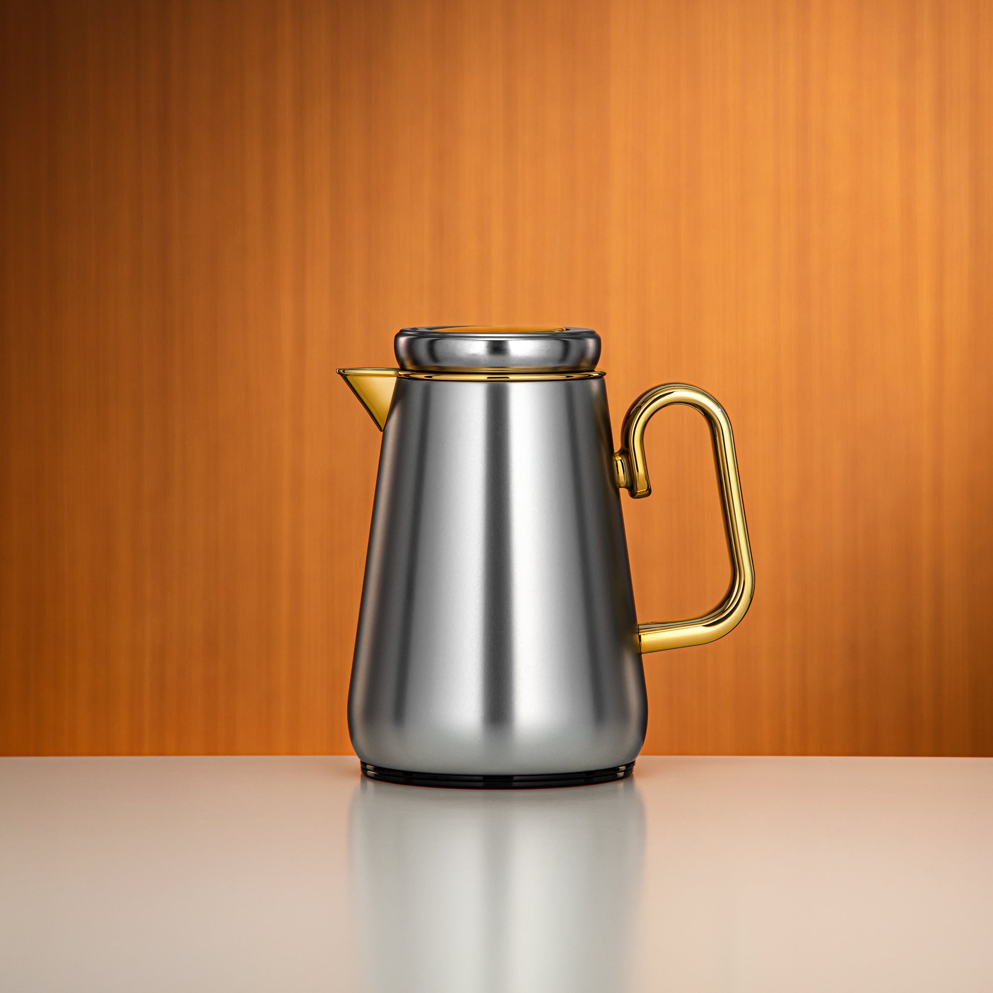 Almarjan Vacuum Flask 0.5L Matt Silver & Gold