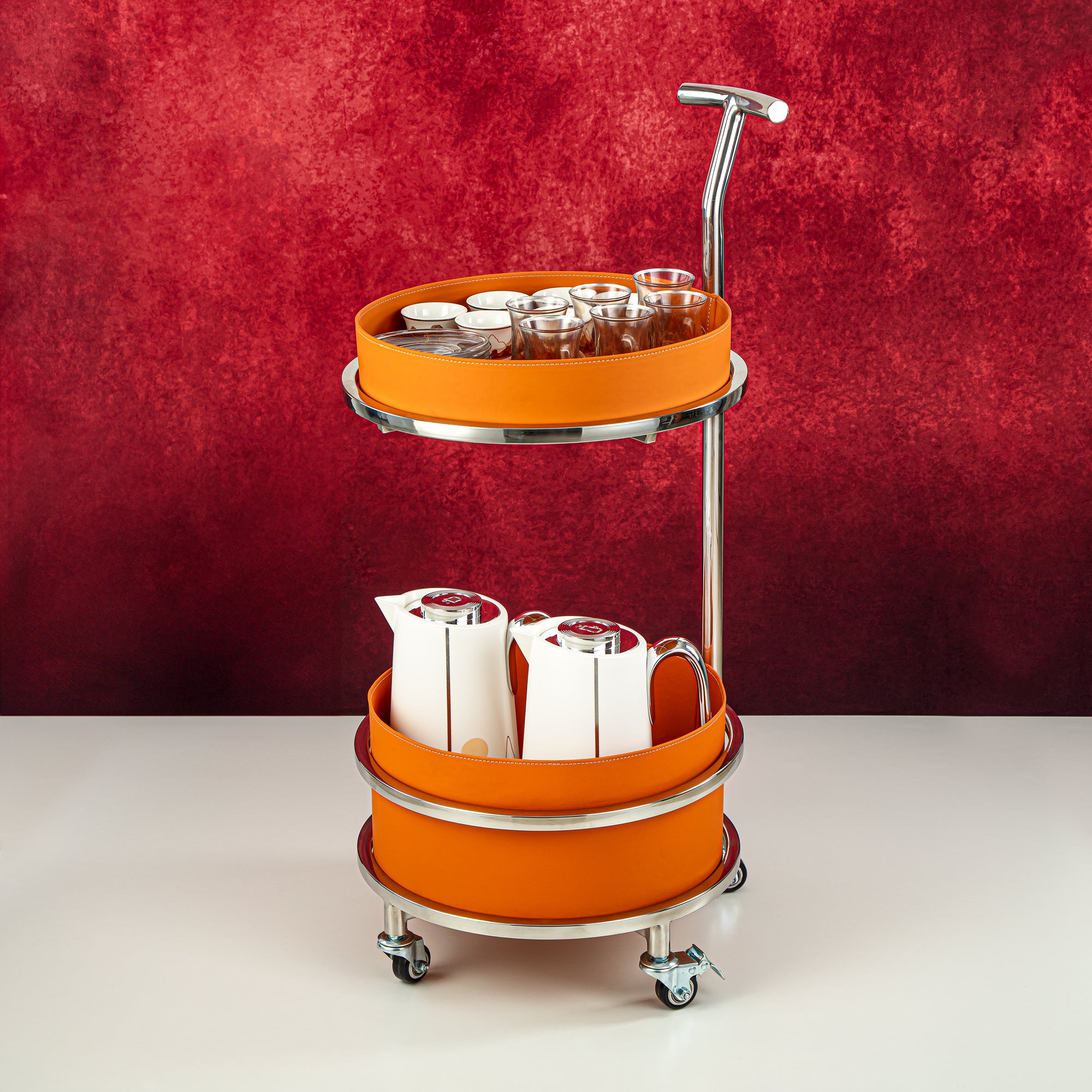 Almarjan 21 Pieces Tea Set With Trolley - YHMA-2