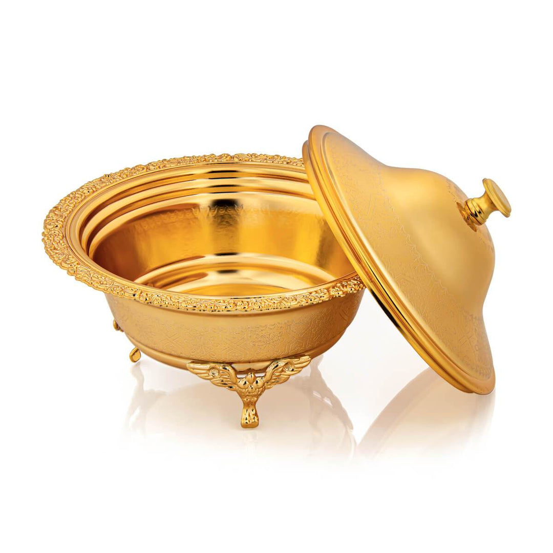 Shop ALMARJAN 18 CM Date Bowl With Cover Gold at Almarjanstore.com - UAE