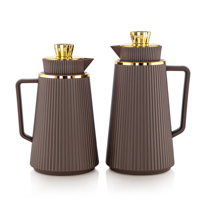 Almarjan 2 Pieces Vacuum Flask Set Coffee & Gold - JT22-100/130 CO/G