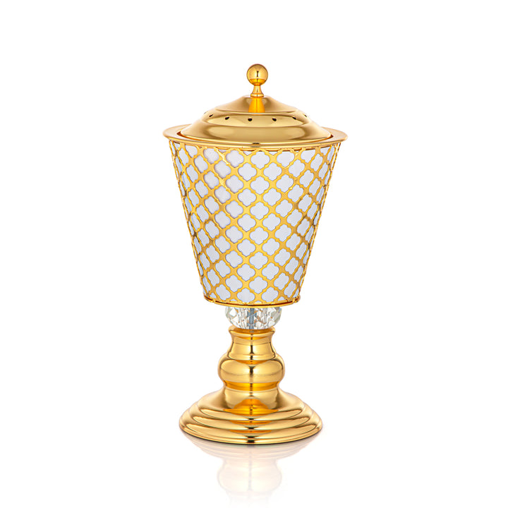 Almarjan 13 CM Incense Burner Gold & White - K2170