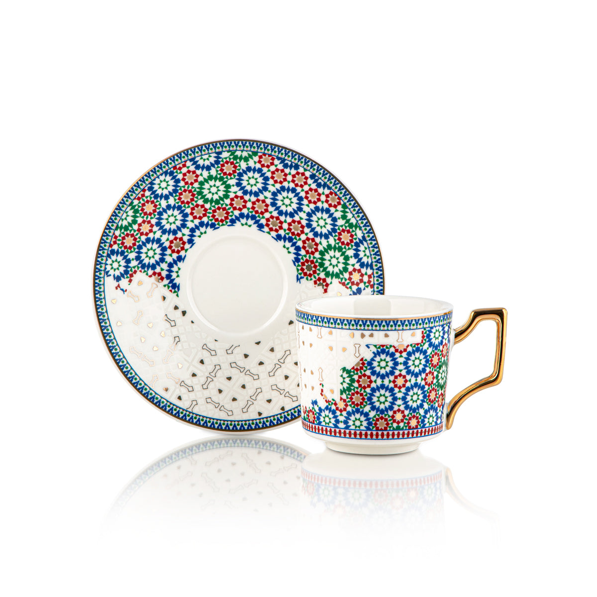 Almarjan 6 Pieces Fonon Collection Turkish Coffee Cup & Saucer - 4955