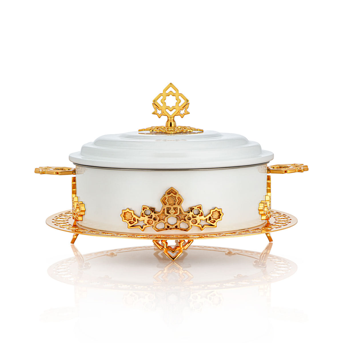 Almarjan 3500 ML Deluxe Hot Pot White & Gold - S13-004M