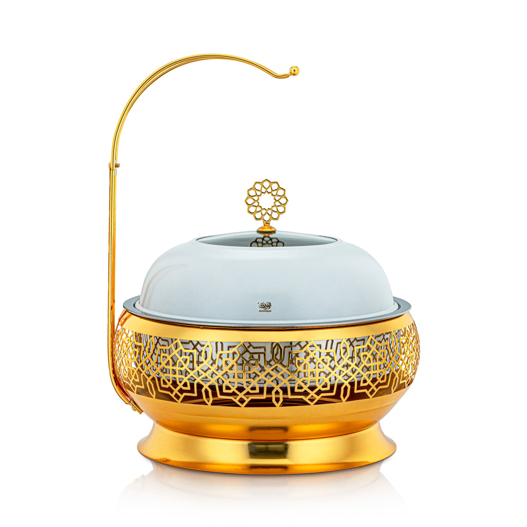 Almarjan 4 Liter Chafing Dish White & Gold - STS0010913