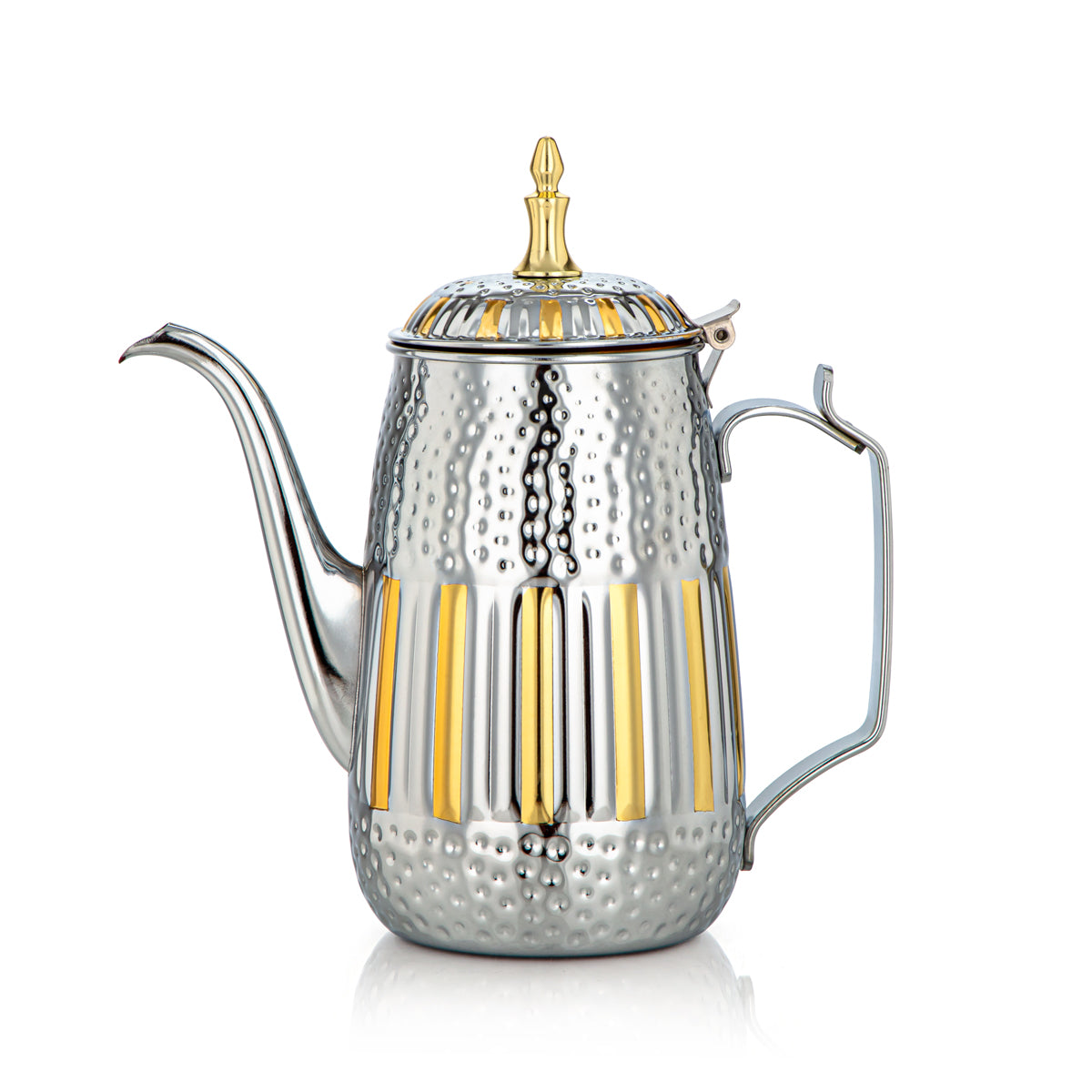 Almarjan 1.3 Liter Marabaa Collection Stainless Steel Milk Jug Silver & Gold - STS0010953