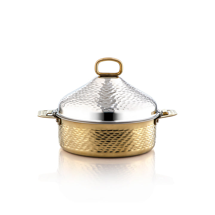 Almarjan 25 CM Abeer Collection Stainless Steel Hot Pot Silver & Gold - H21MG53 Lock