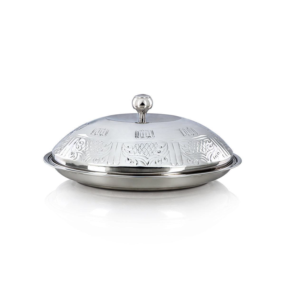 Almarjan 55 CM Stainless Steel Oval Koozy Tray Silver - H23M14