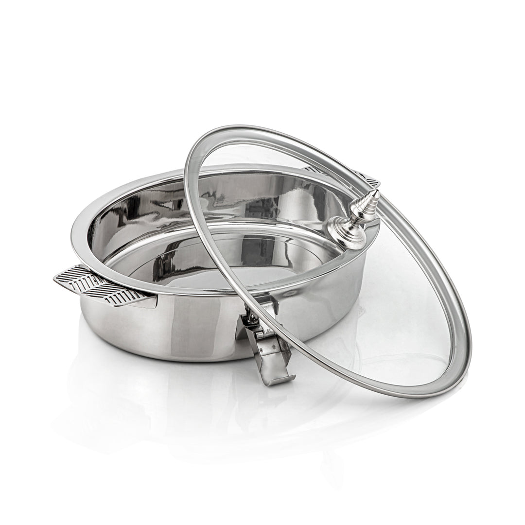 Almarjan 35 CM Mandi Collection Stainless Steel Oval Hot Pot Silver - H23P1