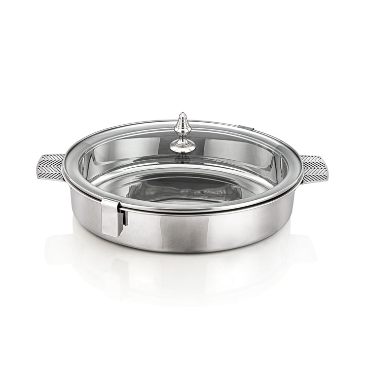 Almarjan 40 CM Mandi Collection Stainless Steel Oval Hot Pot Silver - H23P1