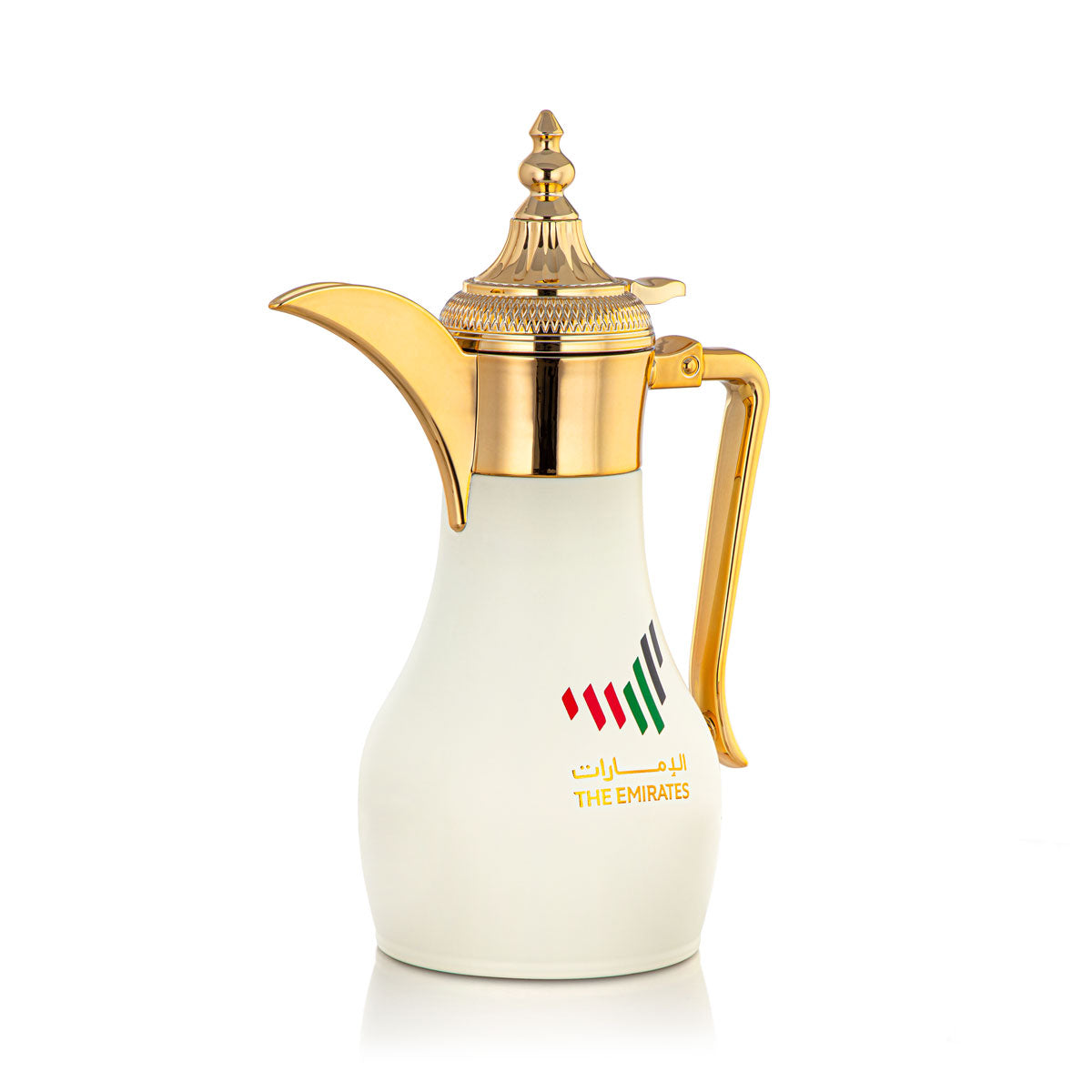 Almarjan 0.6 Liter Stainless Steel Vacuum Dallah Matt Ivory & Gold - SUD-060EK-MIVG