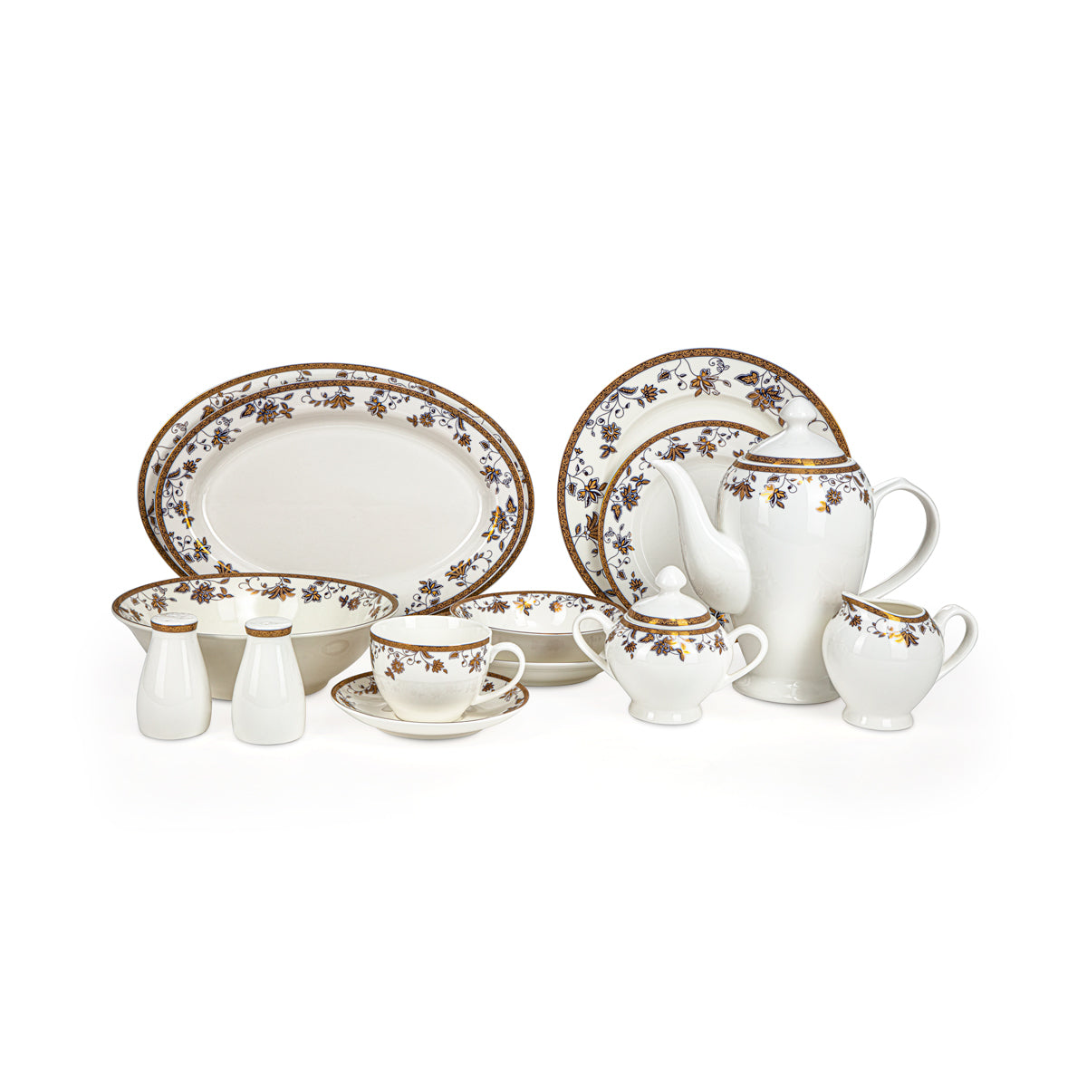 Almarjan 46 Pieces Bone China Dinner Set - SX-020